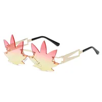 Casual Novelty Maple Leaf Ac Special-Shaped Mirror Frameless Glasses sku image 4