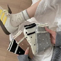Women's Elegant Polka Dots Cotton Crew Socks A Pair main image 1