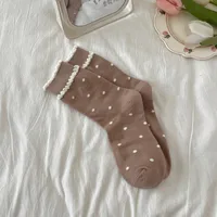 Women's Elegant Polka Dots Cotton Crew Socks A Pair sku image 3