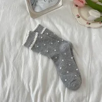 Women's Elegant Polka Dots Cotton Crew Socks A Pair sku image 4