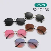 Simple Style Gradient Color Solid Color Pc Oval Frame Full Frame Glasses main image 3