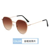 Simple Style Gradient Color Solid Color Pc Oval Frame Full Frame Glasses sku image 5
