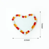 Casual Oval Red Heart Glass Placemat 1 Piece sku image 1
