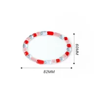 Casual Oval Red Heart Glass Placemat 1 Piece sku image 2