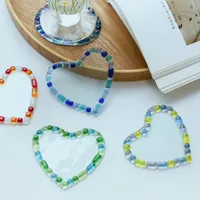 Casual Oval Red Heart Glass Placemat 1 Piece main image 2