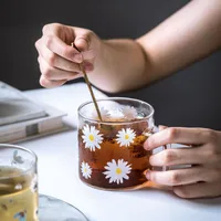 Cute Flower High Borosilicate Glass Water Bottles 1 Piece main image 1
