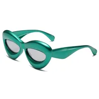 Vacation Simple Style Solid Color Pc Special-Shaped Mirror Full Frame Glasses main image 1