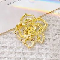 Simple Style Flower Zinc Alloy Inlay Zircon Women's Flowers Brooches main image 2