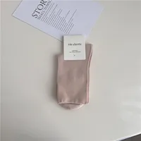Women's Simple Style Solid Color Cotton Crew Socks A Pair sku image 4
