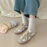 Women's Simple Style Solid Color Cotton Crew Socks A Pair main image 4