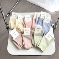 Women's Simple Style Solid Color Cotton Crew Socks A Pair main image 1