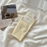 Women's Simple Style Solid Color Cotton Crew Socks A Pair sku image 3