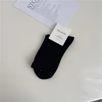 Women's Simple Style Solid Color Cotton Crew Socks A Pair sku image 1