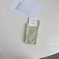 Women's Simple Style Solid Color Cotton Crew Socks A Pair sku image 9