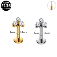 Simple Style Classic Style Butterfly Titanium Alloy Plating Inlay Pearl Zircon 14K Gold Plated White Gold Plated Unisex Lip Stud Ear Studs main image 4