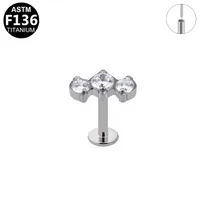 Simple Style Classic Style Butterfly Titanium Alloy Plating Inlay Pearl Zircon 14K Gold Plated White Gold Plated Unisex Lip Stud Ear Studs sku image 2