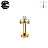Simple Style Classic Style Butterfly Titanium Alloy Plating Inlay Pearl Zircon 14K Gold Plated White Gold Plated Unisex Lip Stud Ear Studs sku image 4