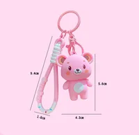 Cartoon Style Cute Bear PVC Hardware Women's Bag Pendant Keychain main image 2