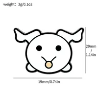 Cartoon Style Cute Funny Clown Ghost Skull Alloy Stamping Stoving Varnish Plating Unisex Brooches sku image 1