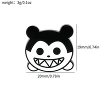 Cartoon Style Cute Funny Clown Ghost Skull Alloy Stamping Stoving Varnish Plating Unisex Brooches sku image 48