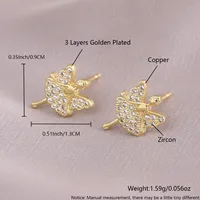 1 Pair Elegant Simple Style Letter Bow Knot Copper Ear Studs sku image 4