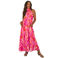 Women's Swing Dress Casual Elegant Streetwear Turtleneck Contrast Binding Sleeveless Abstract Maxi Long Dress Holiday Banquet Selfie main image 5