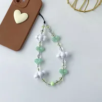 Acrylic Artificial Crystal Plastic Clouds Heart Shape Cute Sweet Mobile Phone Lanyard Phone Cases sku image 2
