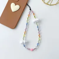 Acrylic Artificial Crystal Plastic Clouds Heart Shape Cute Sweet Mobile Phone Lanyard Phone Cases sku image 4