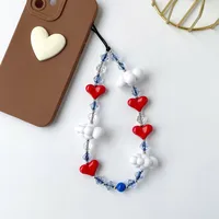 Acrylic Artificial Crystal Plastic Clouds Heart Shape Cute Sweet Mobile Phone Lanyard Phone Cases sku image 5