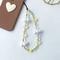 Acrylic Artificial Crystal Plastic Clouds Heart Shape Cute Sweet Mobile Phone Lanyard Phone Cases sku image 8