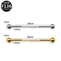 1 Piece Simple Style Classic Style Shamrock Plating Inlay Pure Titanium Titanium Alloy Zircon 14K Gold Plated White Gold Plated Cartilage Earrings main image 2
