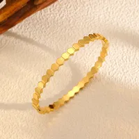 Vintage Style Solid Color 304 Stainless Steel Plating 18K Gold Plated Women's Bangle sku image 3