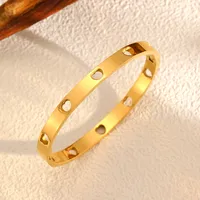 Vintage Style Solid Color 304 Stainless Steel Plating 18K Gold Plated Women's Bangle sku image 1