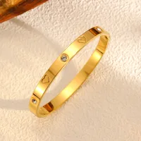 Vintage Style Solid Color 304 Stainless Steel Plating 18K Gold Plated Women's Bangle main image 7