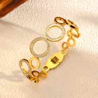 Vintage Style Solid Color 304 Stainless Steel Plating 18K Gold Plated Women's Bangle sku image 5