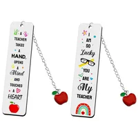 1 Piece Letter Apple School Teachers' Day 201 Stainless Steel Simple Style Bookmark main image 1