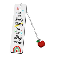 1 Piece Letter Apple School Teachers' Day 201 Stainless Steel Simple Style Bookmark main image 5
