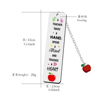 1 Piece Letter Apple School Teachers' Day 201 Stainless Steel Simple Style Bookmark main image 2