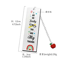 1 Piece Letter Apple School Teachers' Day 201 Stainless Steel Simple Style Bookmark main image 3