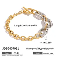 Casual Hip-Hop Geometric 304 Stainless Steel Mixed Metal Plating Women's Bracelets sku image 1