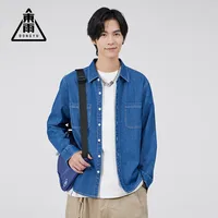 Men's Solid Color Korean Style Turndown Long Sleeve Loose Men's Shirt main image 1