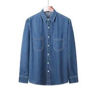 Men's Solid Color Korean Style Turndown Long Sleeve Loose Men's Shirt main image 4