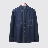 Men's Solid Color Korean Style Turndown Long Sleeve Loose Men's Shirt sku image 4