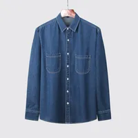 Men's Solid Color Korean Style Turndown Long Sleeve Loose Men's Shirt sku image 9