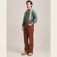 Double R Amekaji Retro Washed Denim Shirt Men's Slim Fit Distressed Cotton Button - Up Work Style main image 4