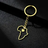 Modern Style Map Titanium Steel Unisex Keychain main image 2