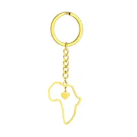 Modern Style Map Titanium Steel Unisex Keychain main image 3