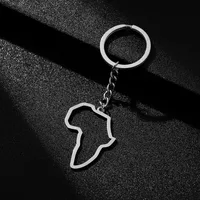 Modern Style Map Titanium Steel Unisex Keychain sku image 3