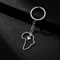 Modern Style Map Titanium Steel Unisex Keychain sku image 4