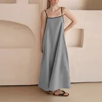 Women's Strap Dress Casual Elegant Streetwear Strap Sleeveless Solid Color Maxi Long Dress Holiday Selfie main image 1